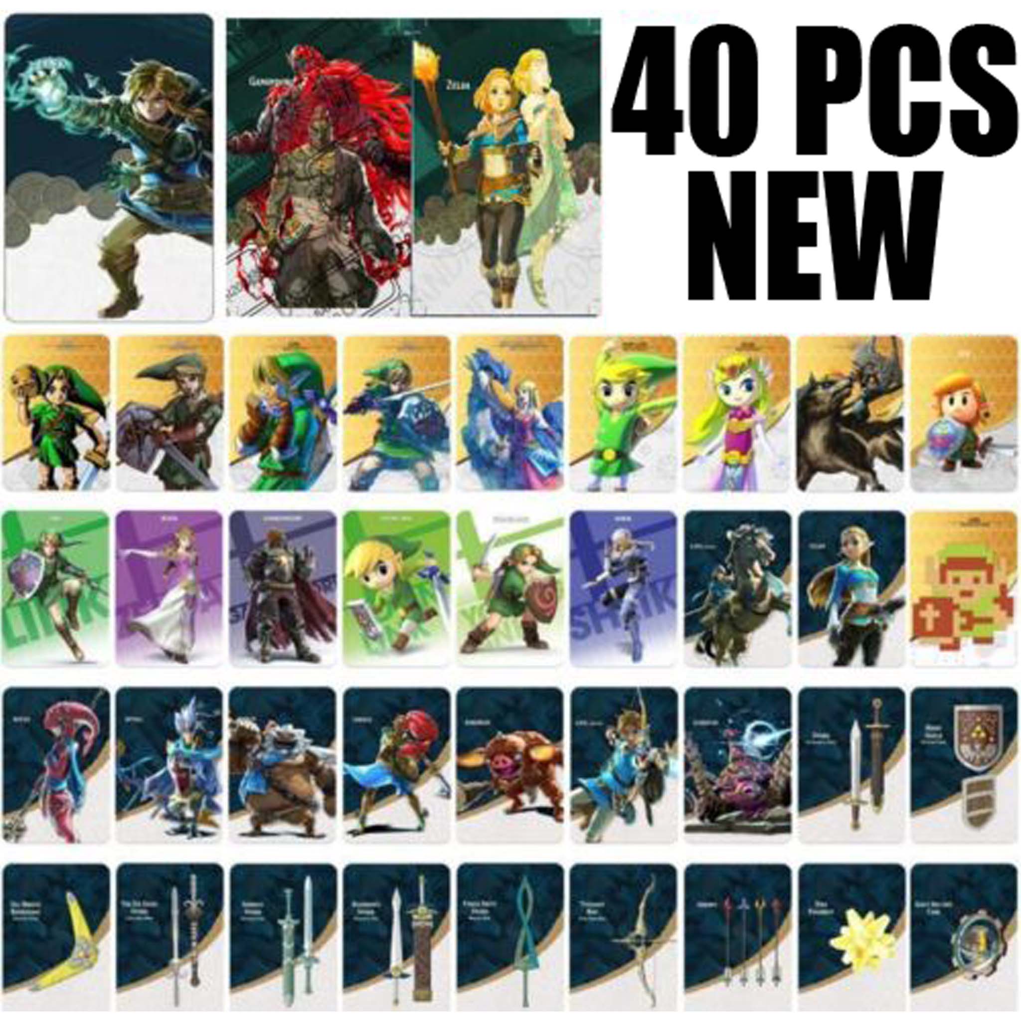 Zelda Amiibo Cards 40 PCS for Nintendo Switch 2/Switch 1