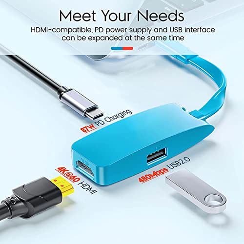 Portable Switch Adapter USB Type C to HDMI Adapter for Compatible with Nintendo Switch, Steam Deck, Samsung S21/S20/Note20/TabS7